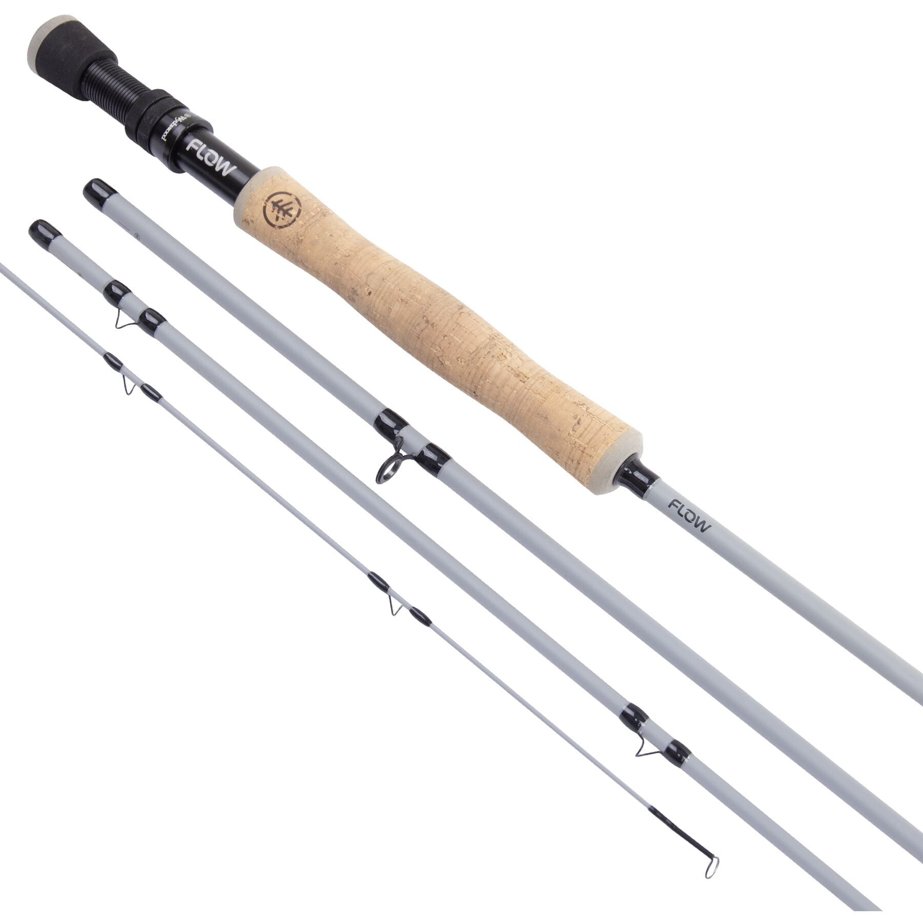 Flow Fly Rod with slim 24T carbon blank, medium action, and modern design for versatile fishing.

