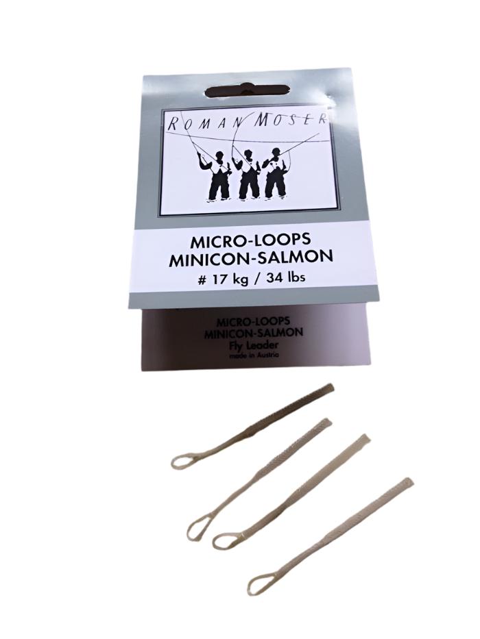 Roman Moser braided loops for connecting fly line to leader, available in Trout, Salmon, and Jumbo packs.