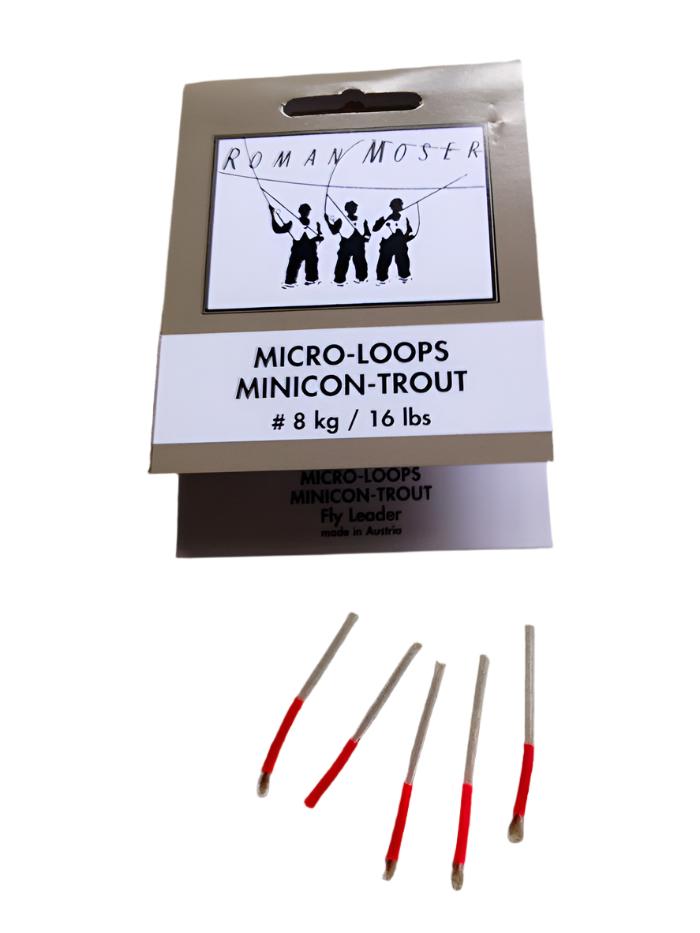 Roman Moser braided loops for connecting fly line to leader, available in Trout, Salmon, and Jumbo packs